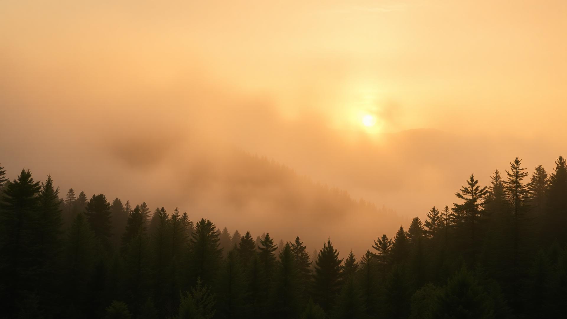 Retreat-Landschaft im Morgennebel